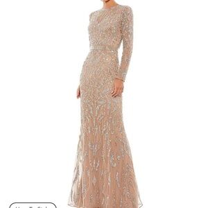 Mac Duggal Illusion Sequin Gown
